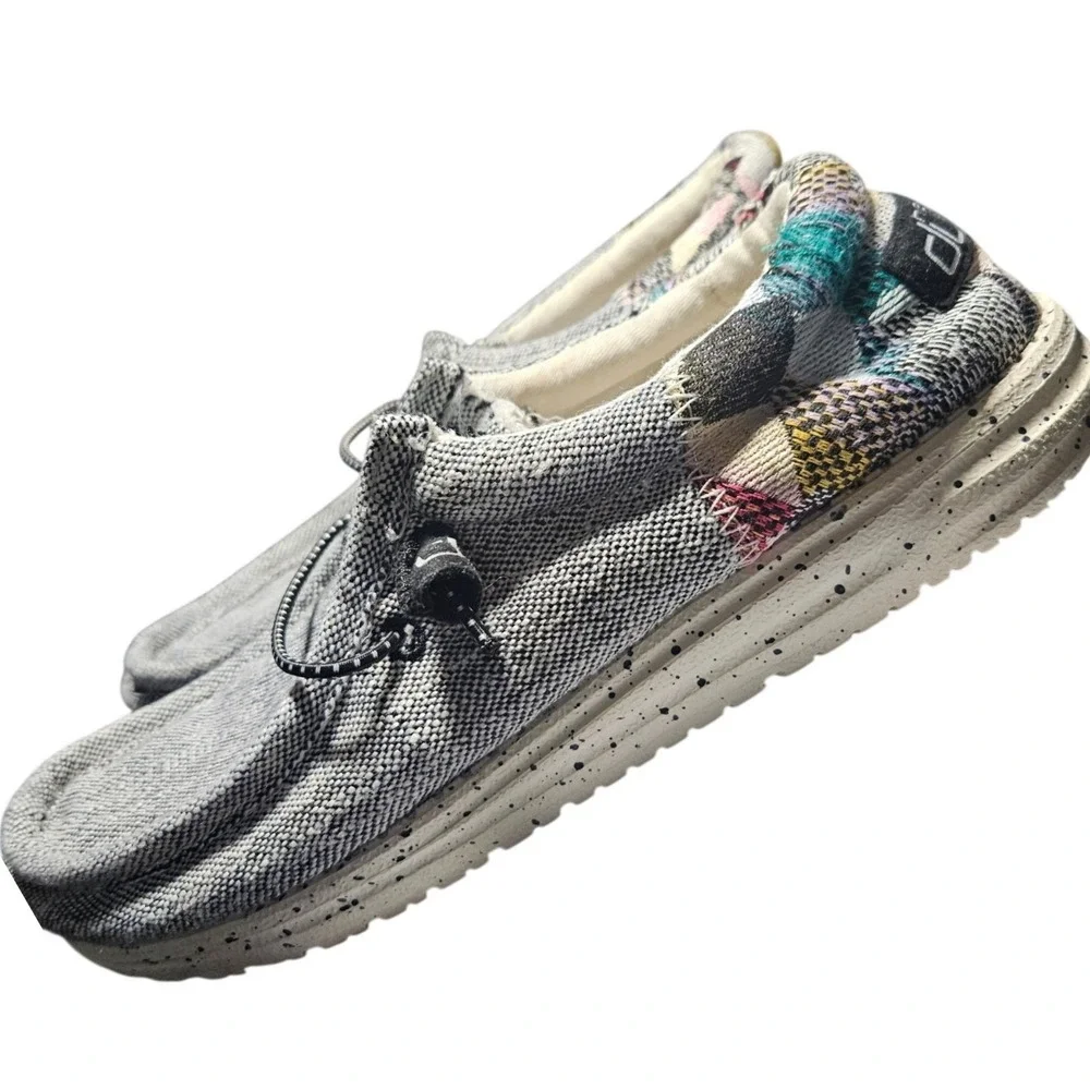 Hey Dude Wally Funk Shoes Men's 7 Gray Slip On Loafer Casual Lightweight
